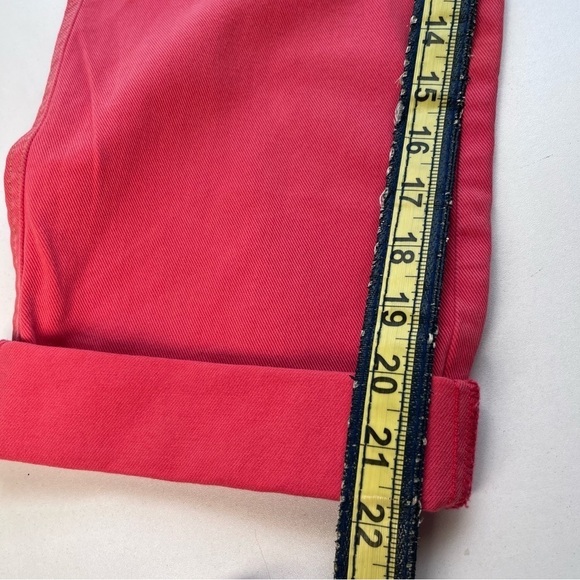 Ann Taylor LOFT Cropped Cuffed Straight Capris Coral Pink Medium 8 29 - Picture 10 of 11